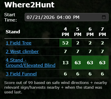 Seemoredeer.com where2hunt close screenshot